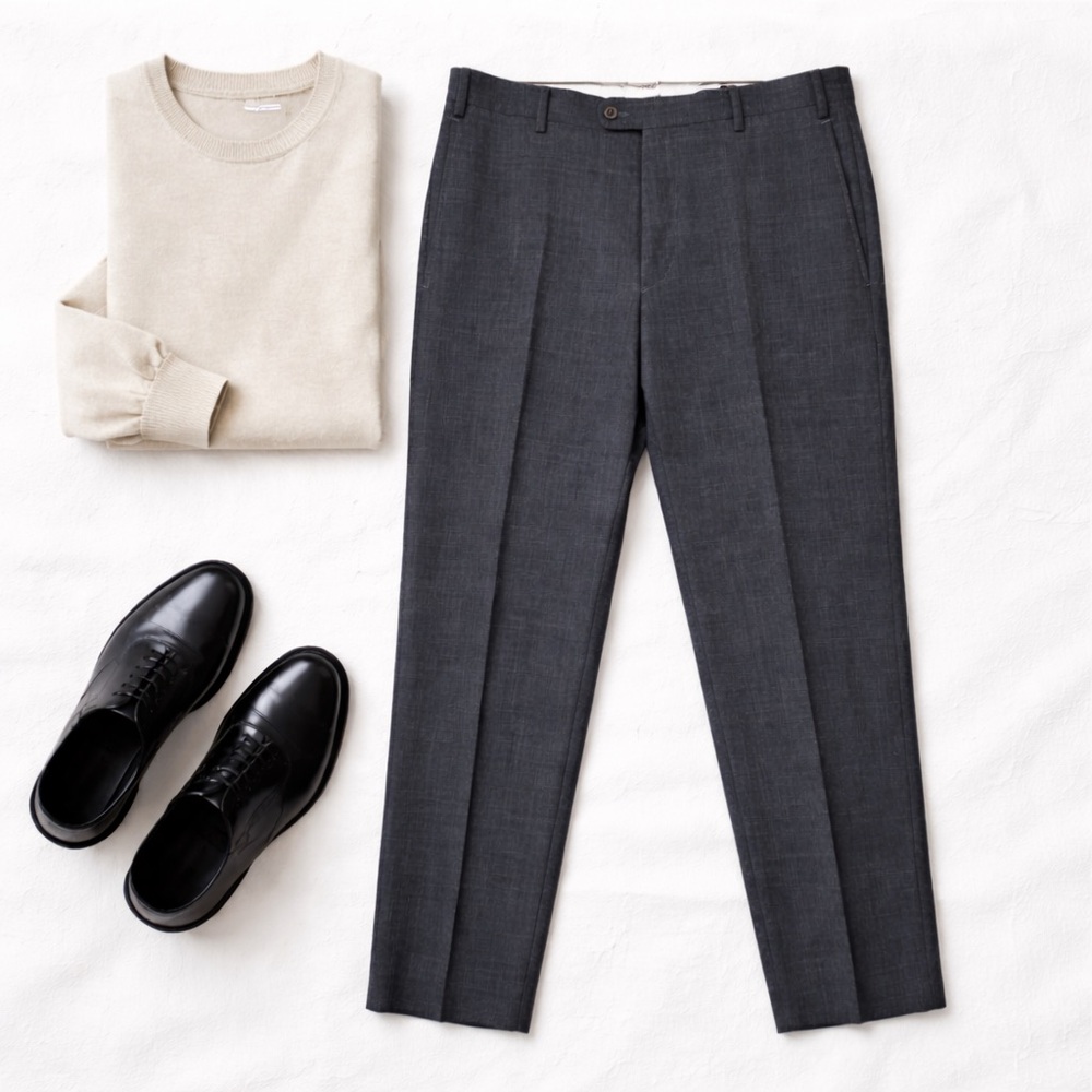 Zanella Todd 100% Wool Men’s Dress Pants Size 35 Made in Italy Tailored Trousers